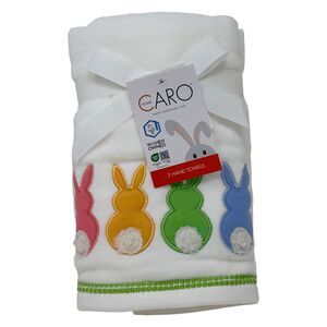 Easter Bunny Cotton Tail Hand Towels Set of 2 Caro Home Pastel Spring Décor